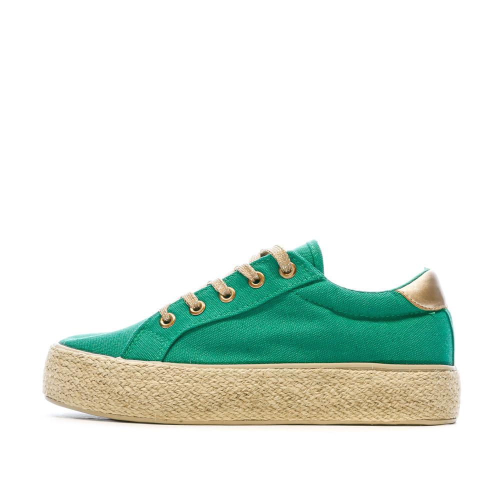 Baskets en Toile Vertes Femme Vert Cache Cache Choescapa pas cher