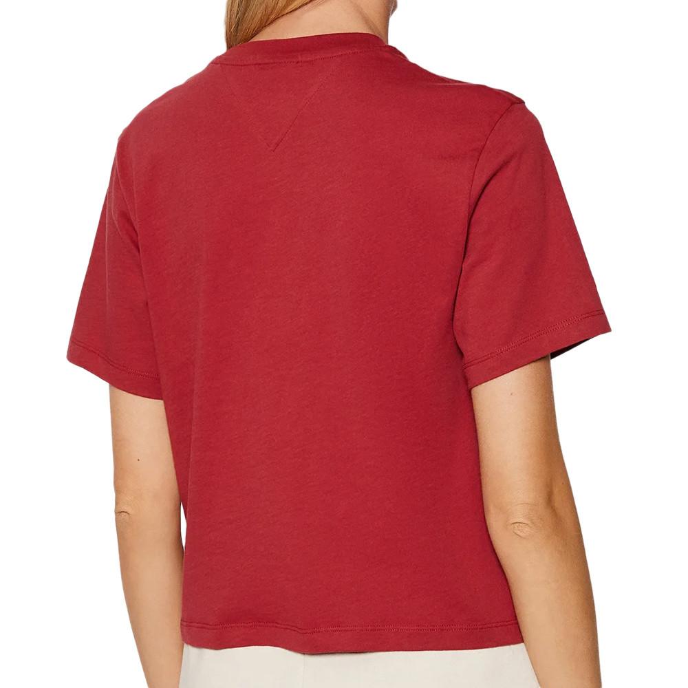 T-shirt Rouge Femme Tommy Jeans Classic College vue 2
