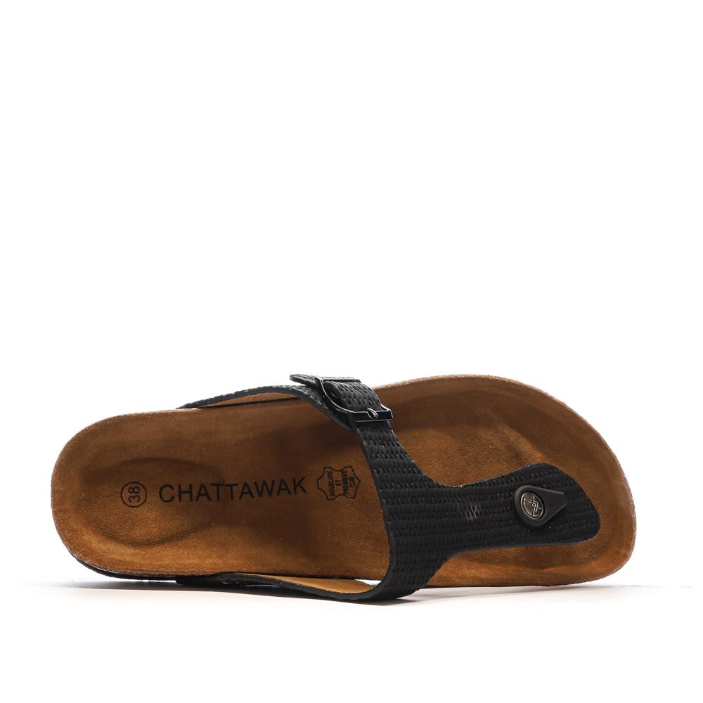 Tongs Noir Femme Chattawak ZELDA vue 4