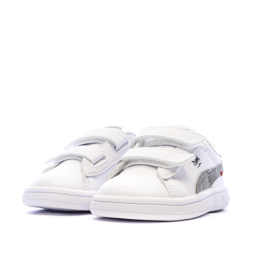 Baskets Blanc Garçon Puma Smash 3.0 Mid 9 vue 6