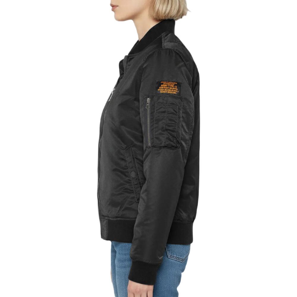 Bomber Noir Femme Schott Femme JET17W vue 3