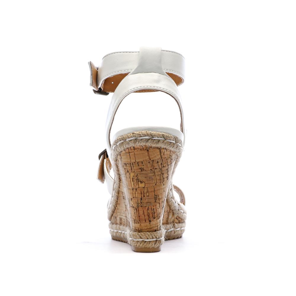 Weiße Keilsandalen für Frauen Chattawak Summer Camel Ansicht 3