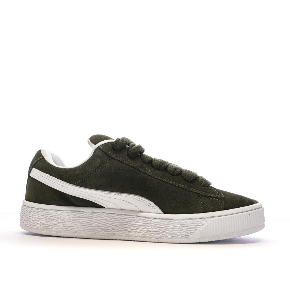 Baskets Kaki/Blanc Femme Puma Suede XL vue 2