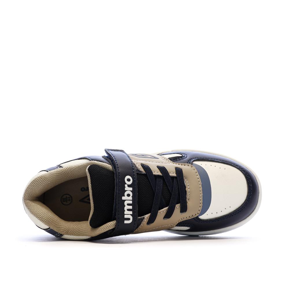 Zapatillas blancas/azul marino/negras para niño Umbro Travys ver 4