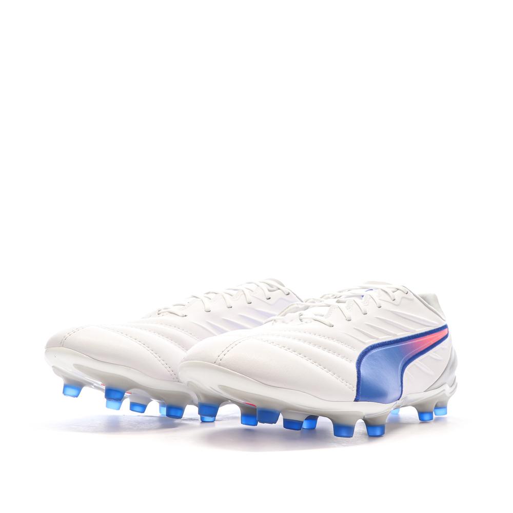 Chaussures de football Blanches/Bleu Homme Puma King Pro vue 6