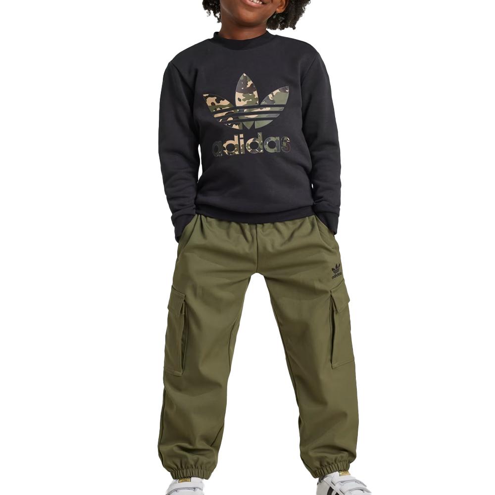 Adidas Boy's Crew Set Trainingsanzug Schwarz günstig