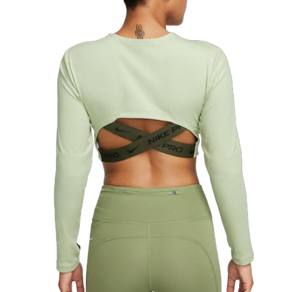 T-Shirt Vert Femme Nike Crop vue 2