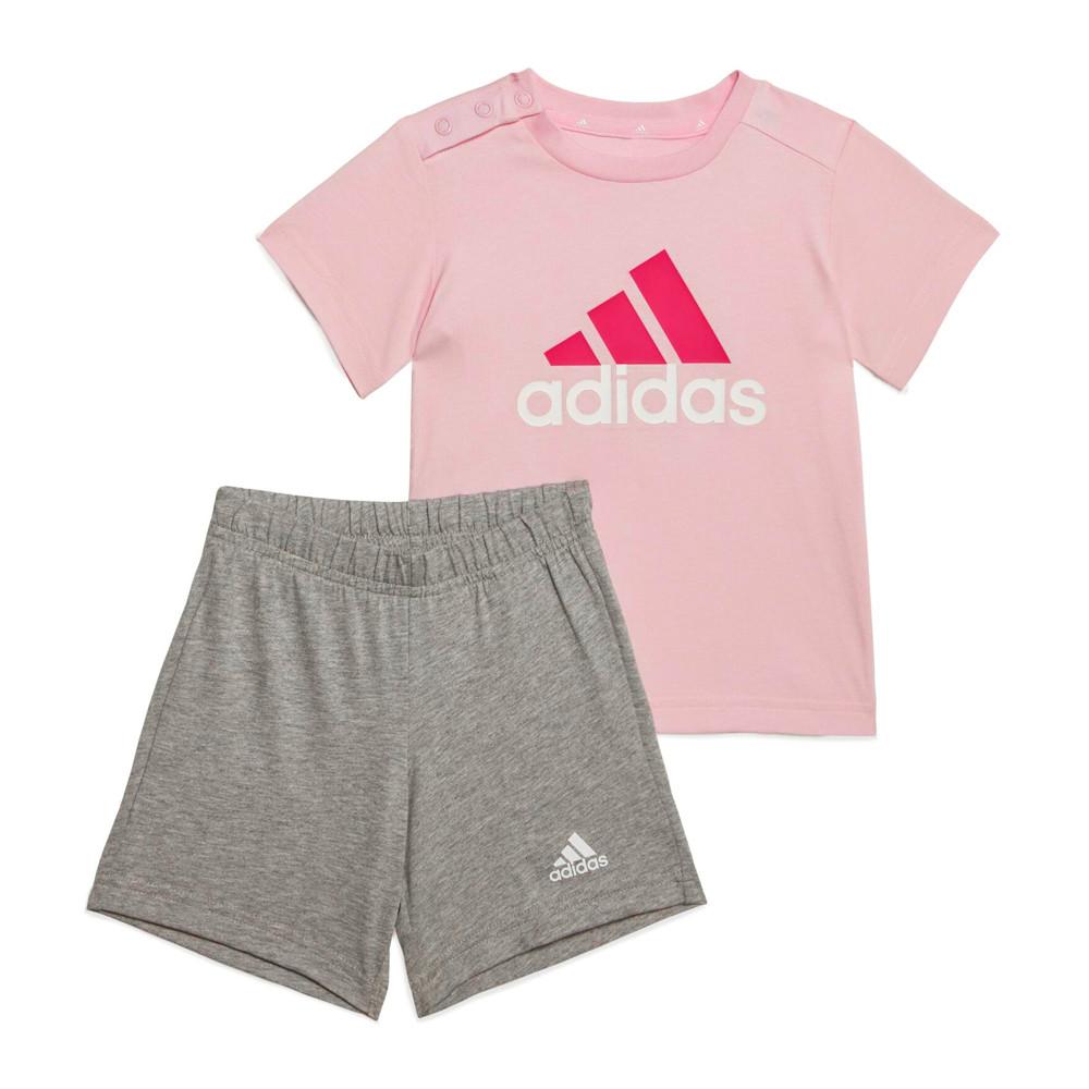 Ensemble Gris/Rose Fille Adidas Essentials pas cher