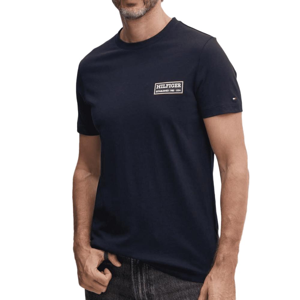 T-shirt Noir Homme Tommy Hilfiger Printed pas cher