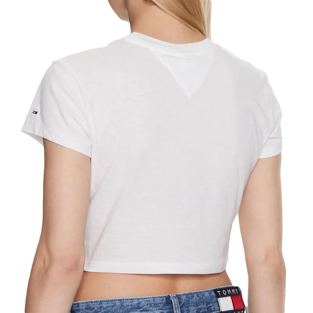 T-shirt Blanc Femme Tommy Jeans Bby Crp Essential vue 2