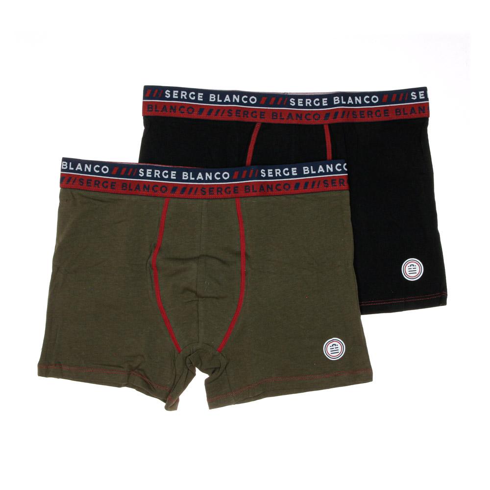 x2 Boxers Noir/Kaki Serge Homme Blanco Class3 pas cher