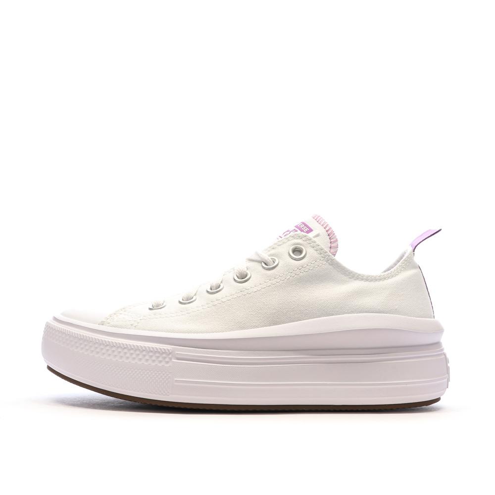 Baskets Blanches Fille Converse Chuck Taylor All Star Move pas cher