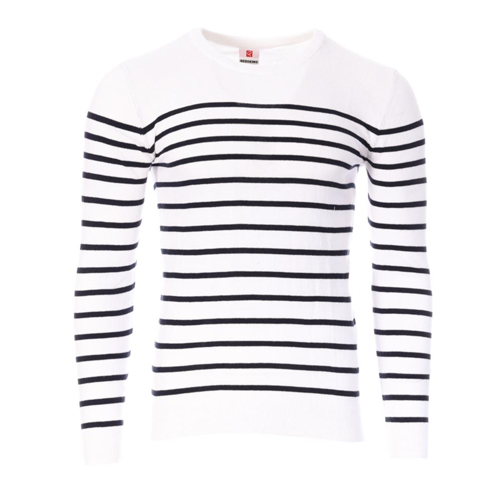 Pull Blanc/Marine Homme Redskins Marin pas cher