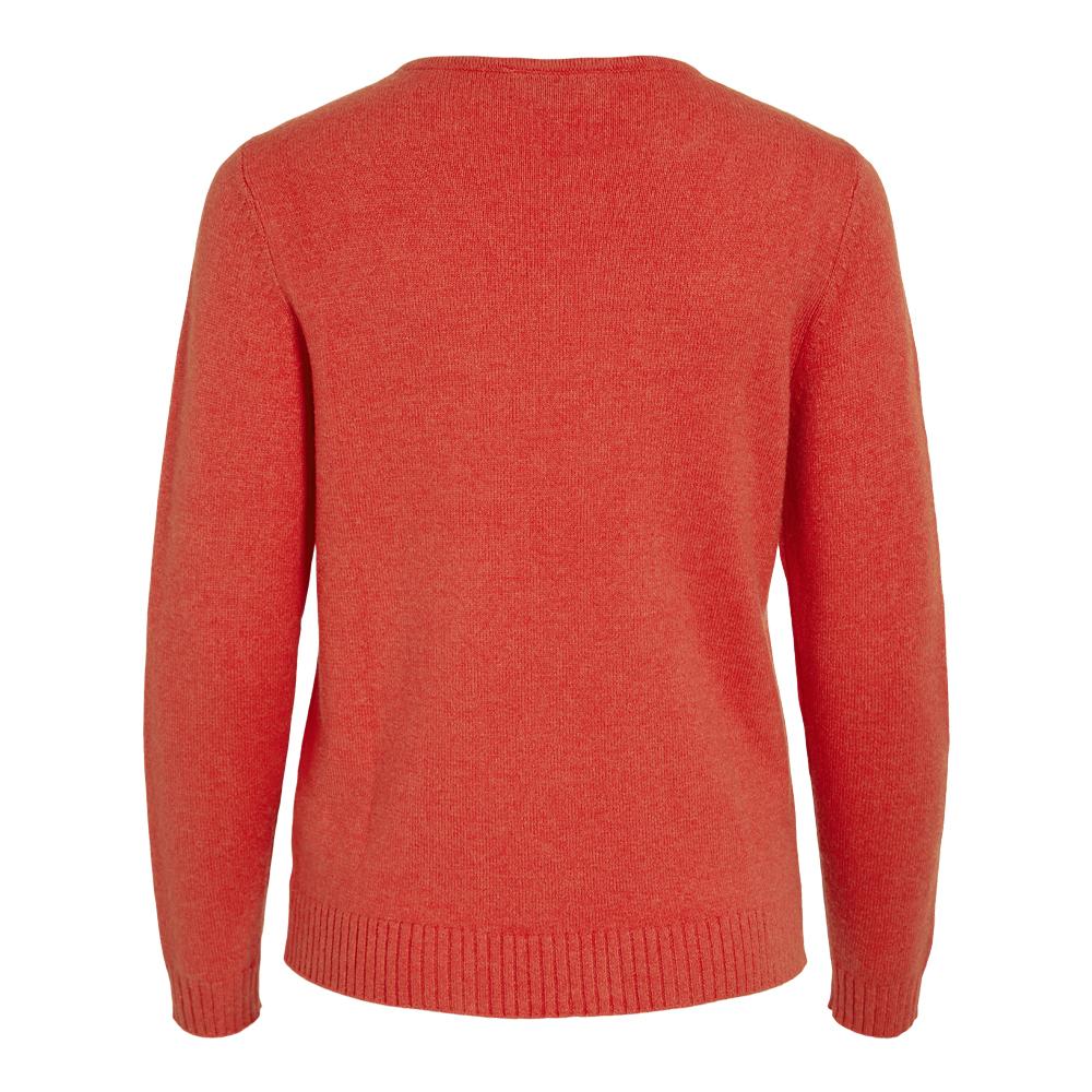 Pull Col V Rouge Femme Vila 69 vue 2