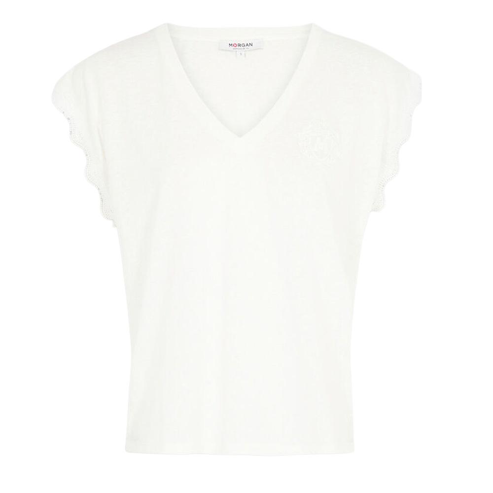 T-shirt Blanc Femme Morgan DECUME vue 3