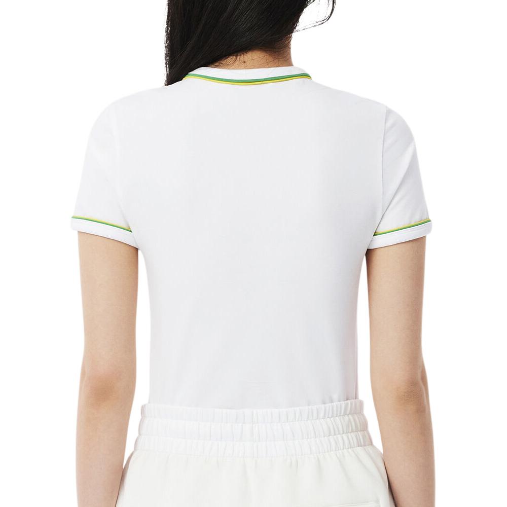 T-shirt Blanc Femme Lacoste Contrast Accent vue 2