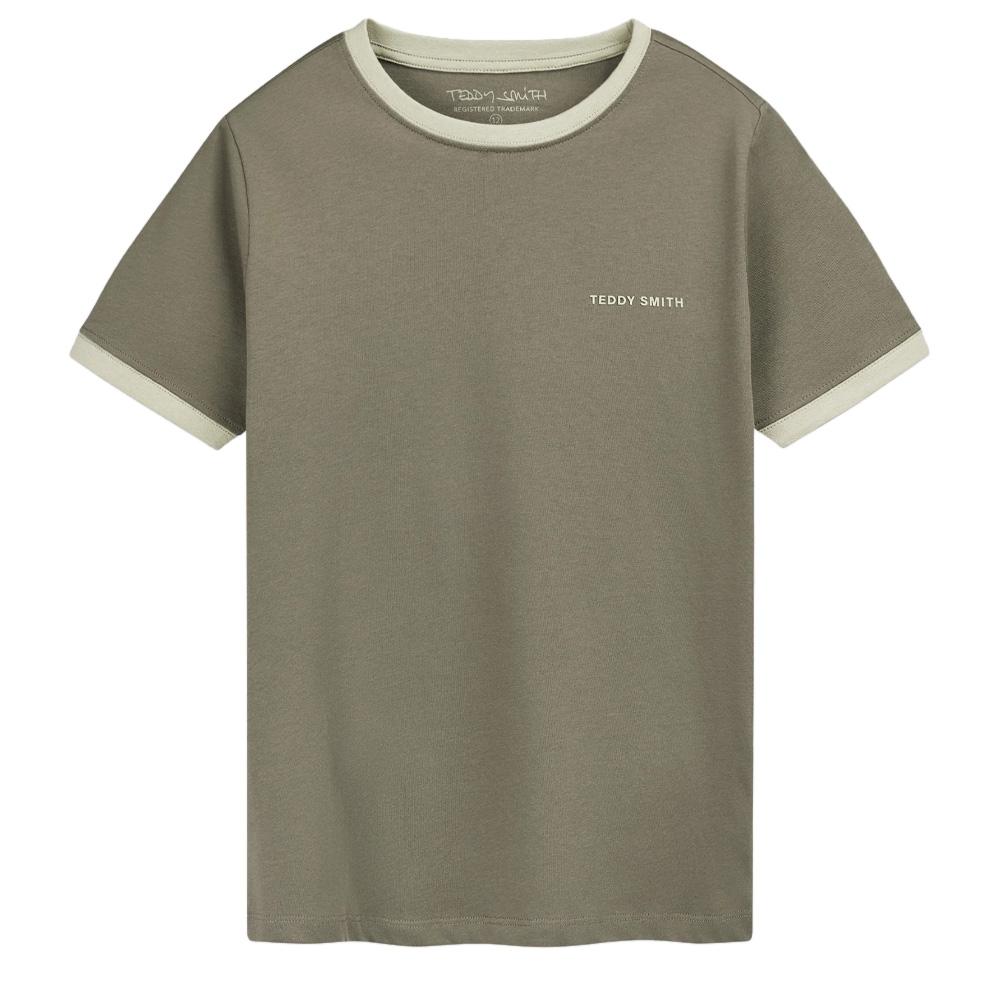 T-shirt Kaki/Beige Garçon Teddy Smith 61007493D pas cher
