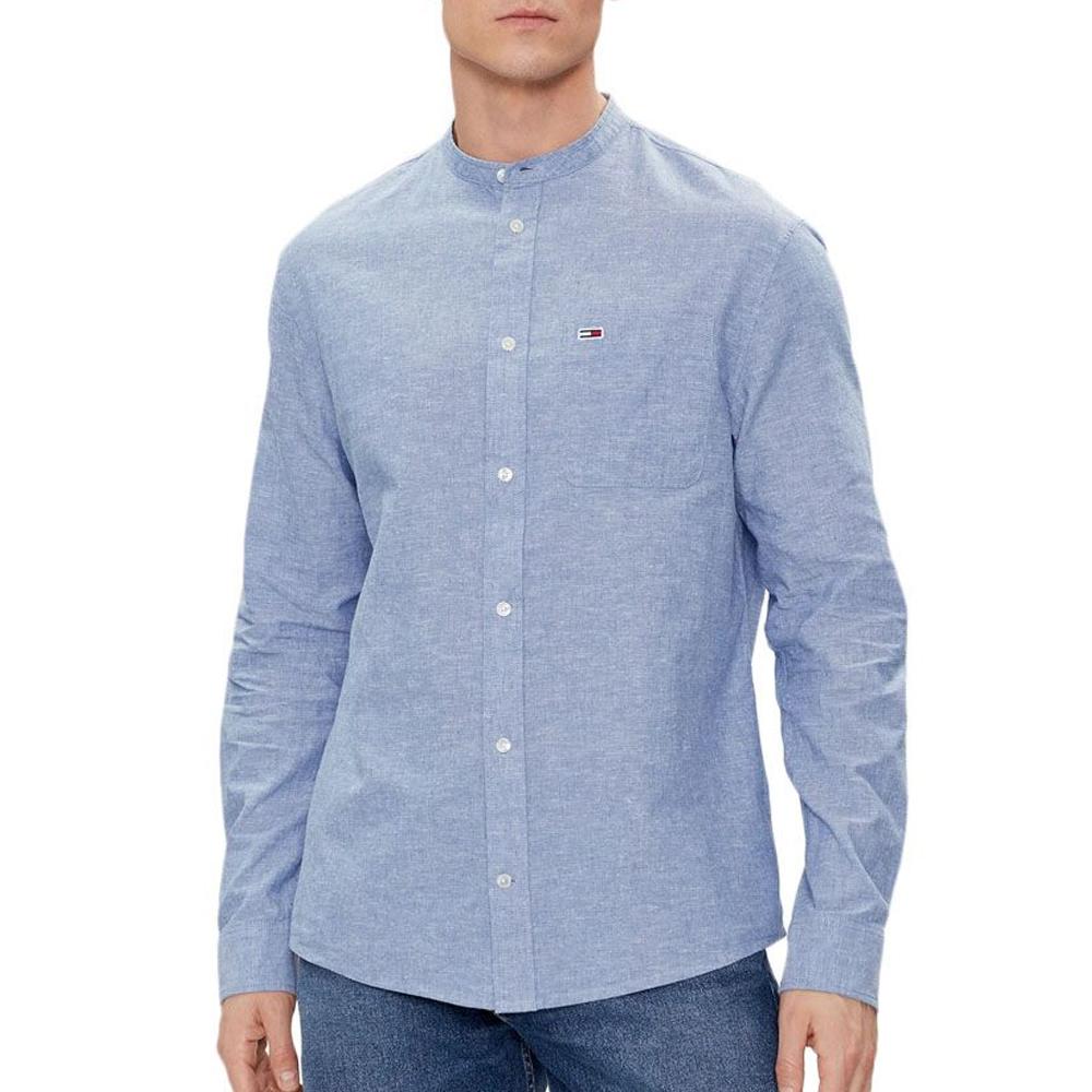 Chemise Bleu Homme Tommy Hilfiger Tjm Linen pas cher