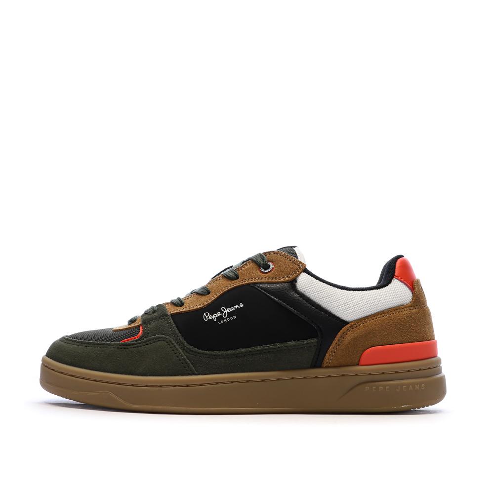 Baskets Kaki/Camel Homme Pepe jeans Kore Skate pas cher