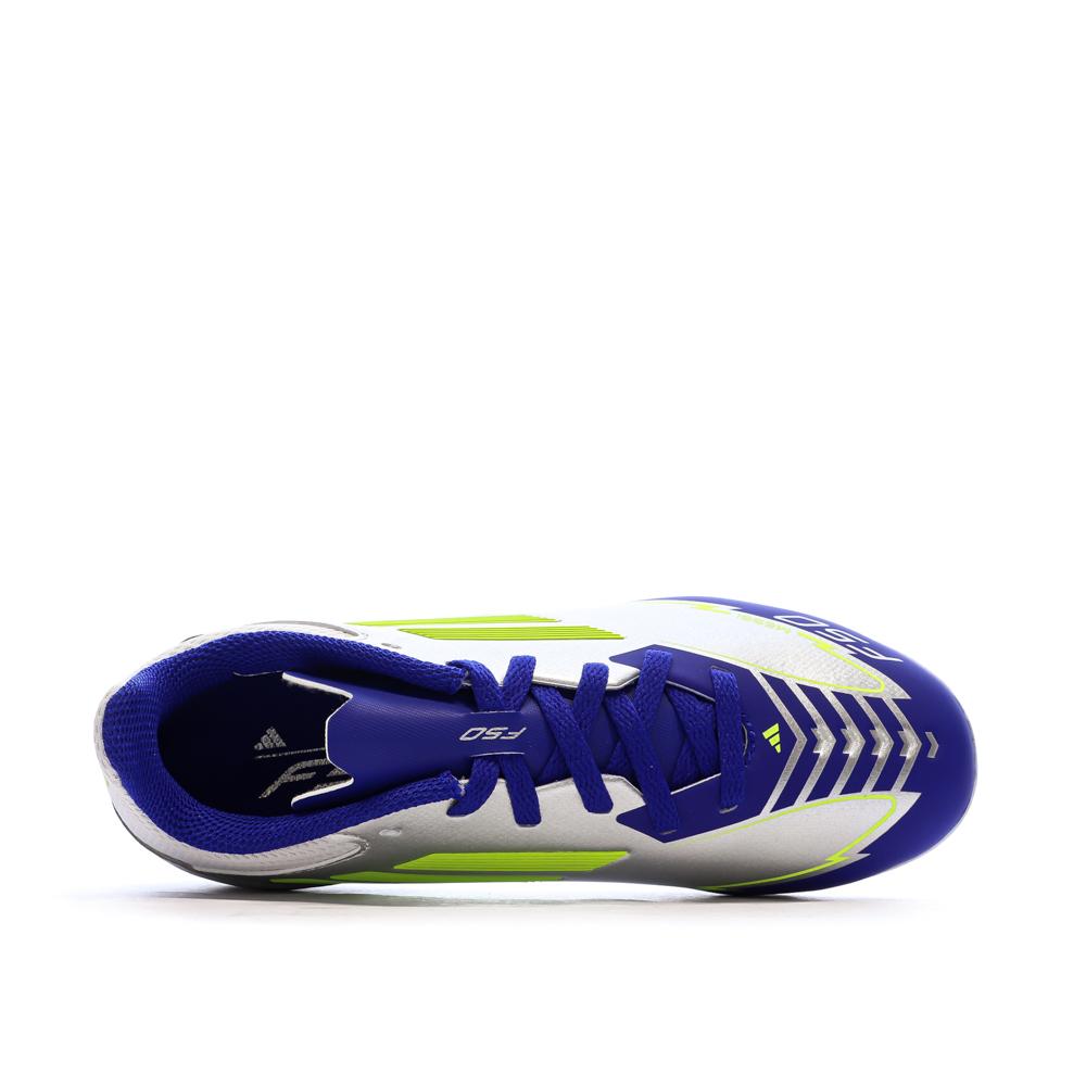 Botas de fútbol para niño Adidas F50 Azul/Plata ver 4