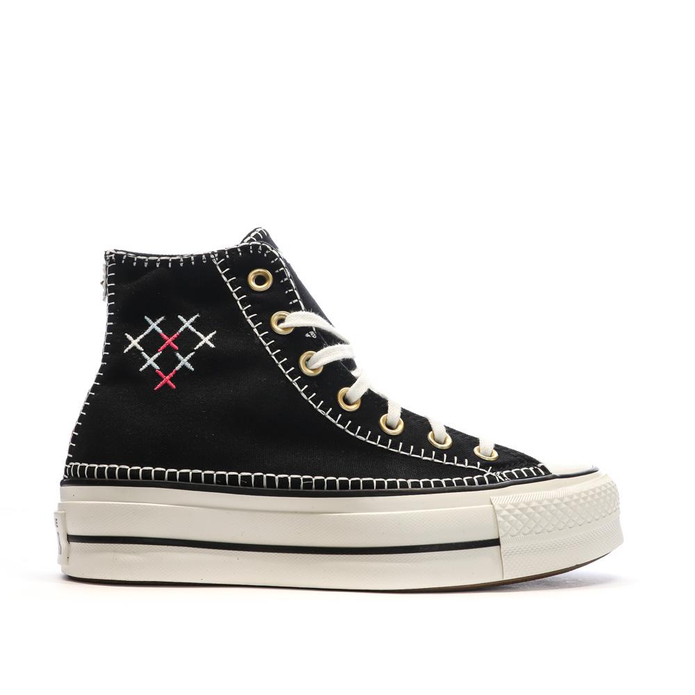 Baskets Noires Femme Converse All Star Lift Crafted vue 2
