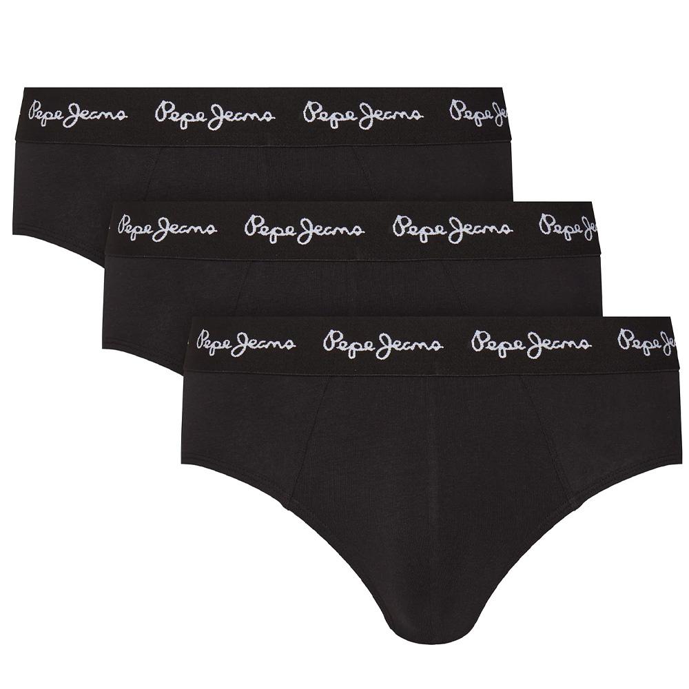 x3 Black Men's Pepe Jeans Briefs PMU affordable