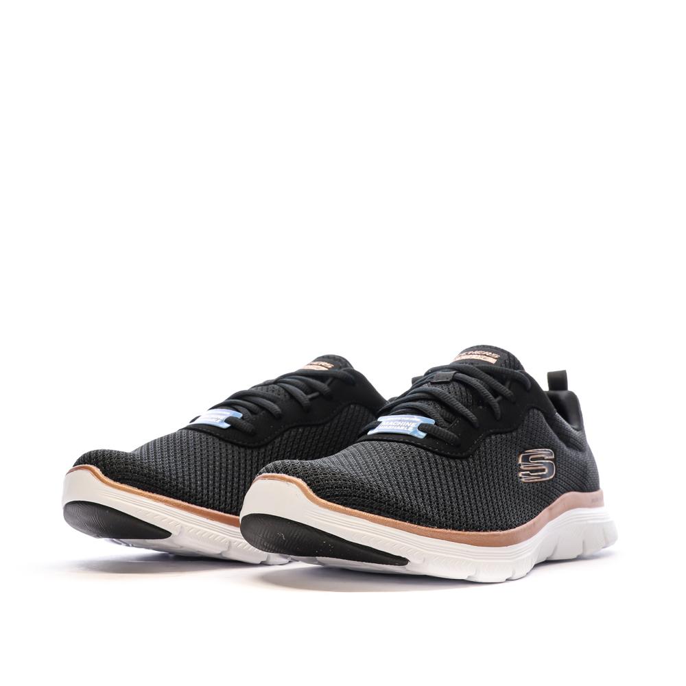 Chaussures de Sport Noir/Or-Rose Femme Skechers Flex Appeal vue 6