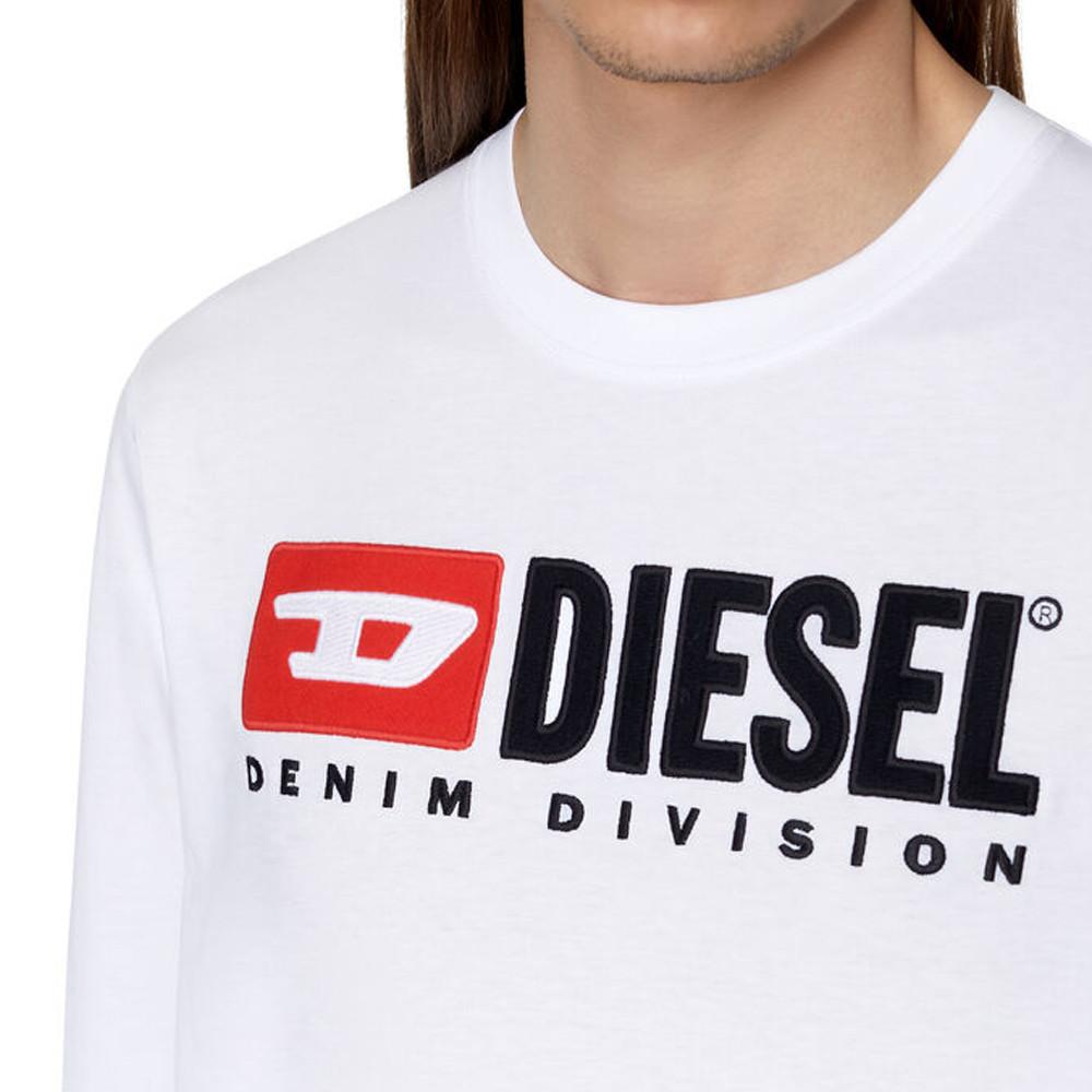 T-shirt Manches Longues Blanc Homme Diesel Division vue 3