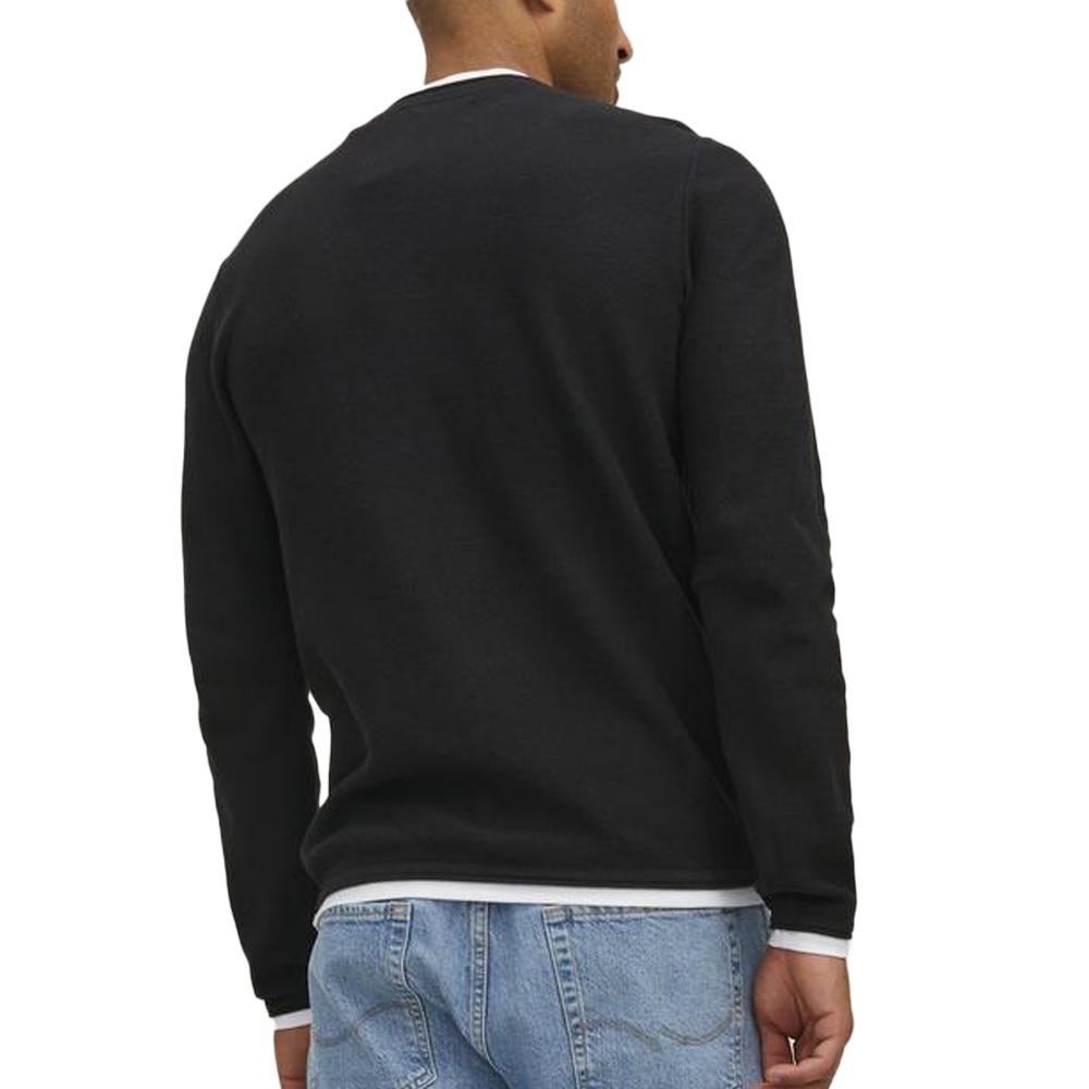 Pull Marine/Blanc Homme Jack & Jones Jortwinn vue 2