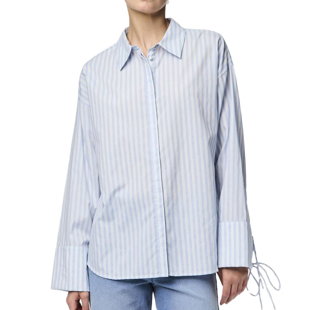 Chemise Bleu à rayures Femme Pieces Sage pas cher