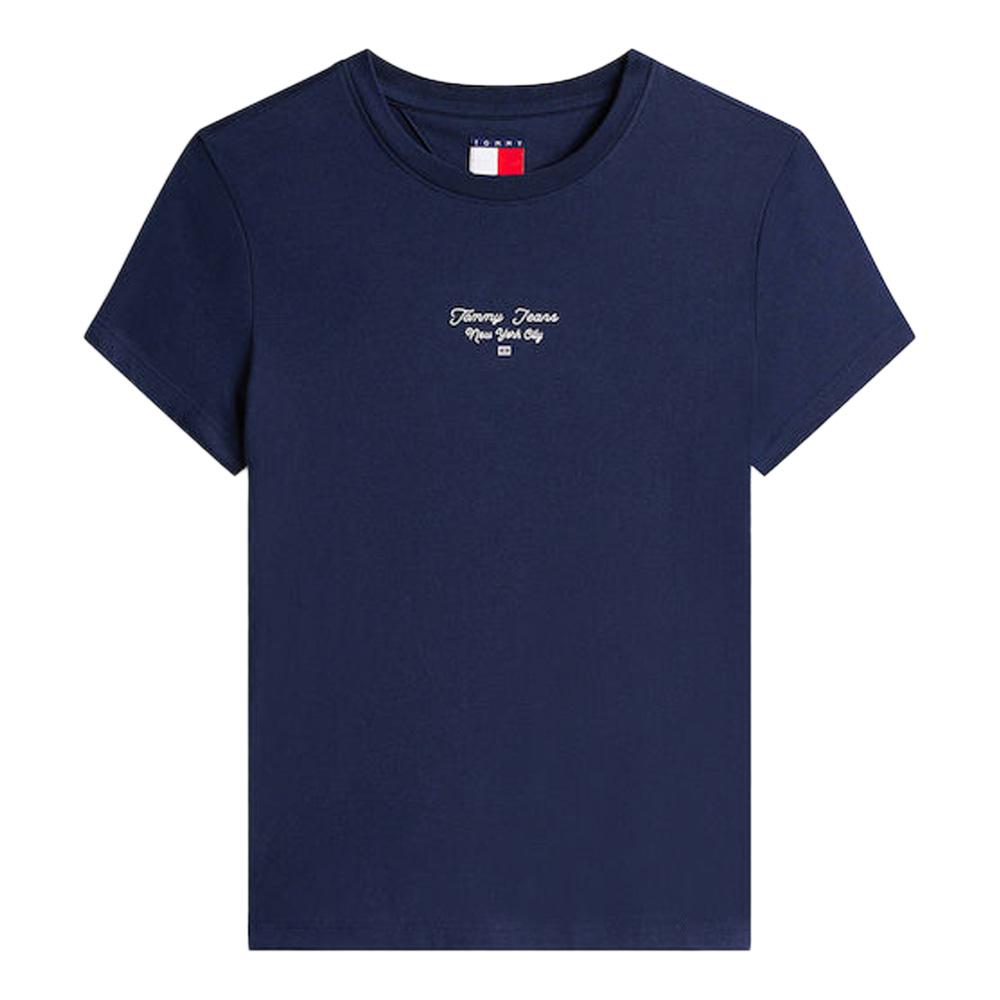 T-Shirt Slim Marine Femme Tommy Hilfiger Logo vue 2