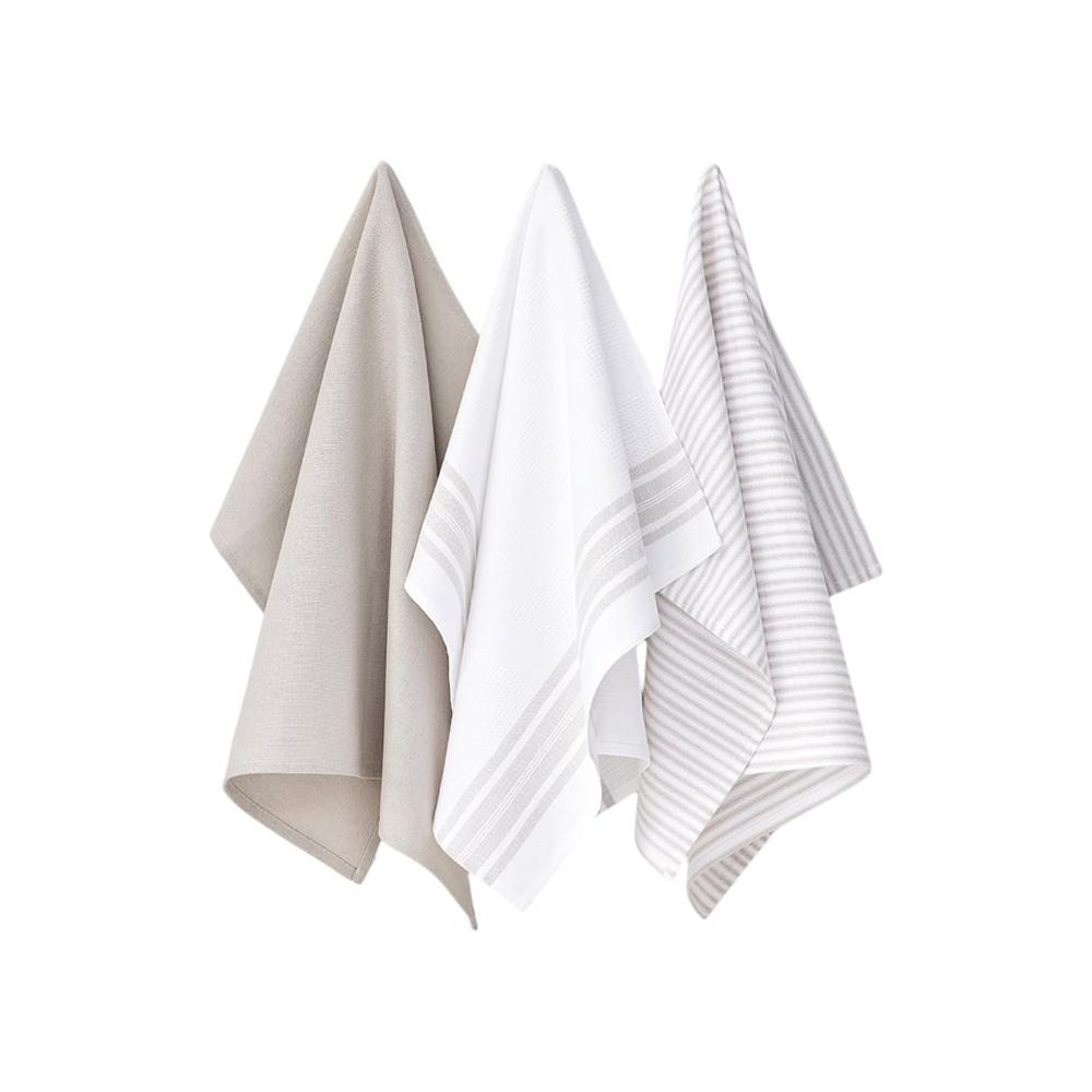 Lot De 3 Torchons Imprimé Beige Today Essential pas cher