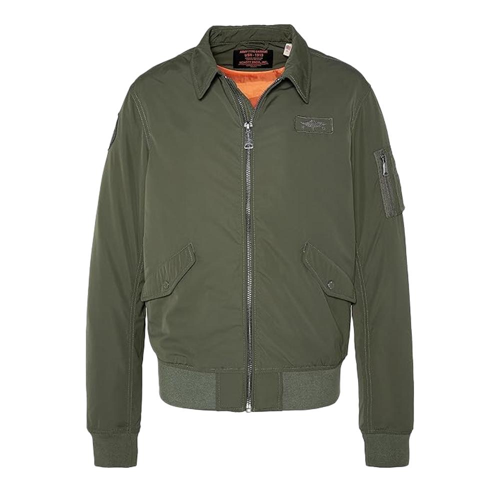 Veste Bombers Kaki Homme Schott Blouson Cwu pas cher