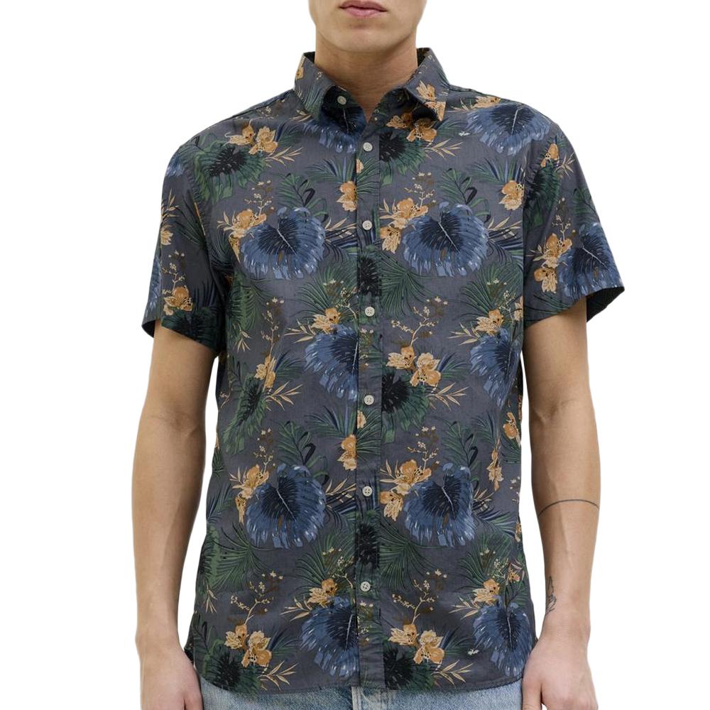 Chemise Bleu/Vert Homme Jack & Jones Hawaii pas cher