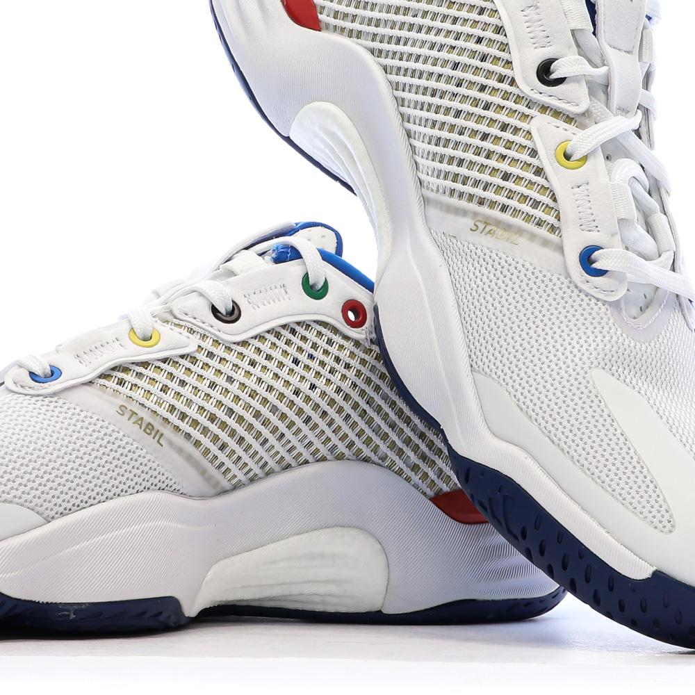 Baskets Blanches/Bleu/Doré Homme Adidas Stabil vue 7