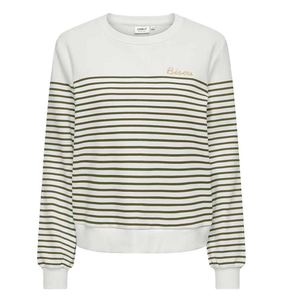 Sweat Blanc/Vert Femme Only Bine pas cher