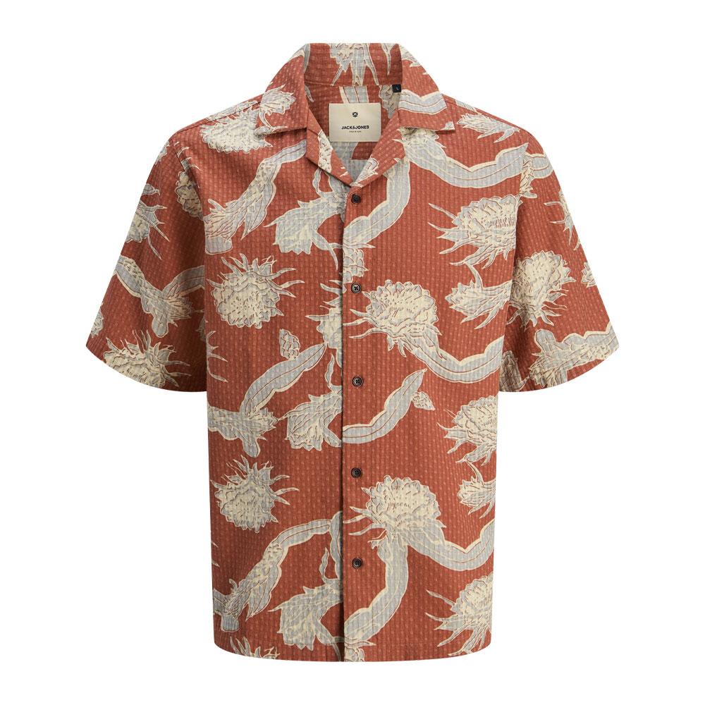Chemise Orange/Bleu Homme Jack & Jones Vincent pas cher
