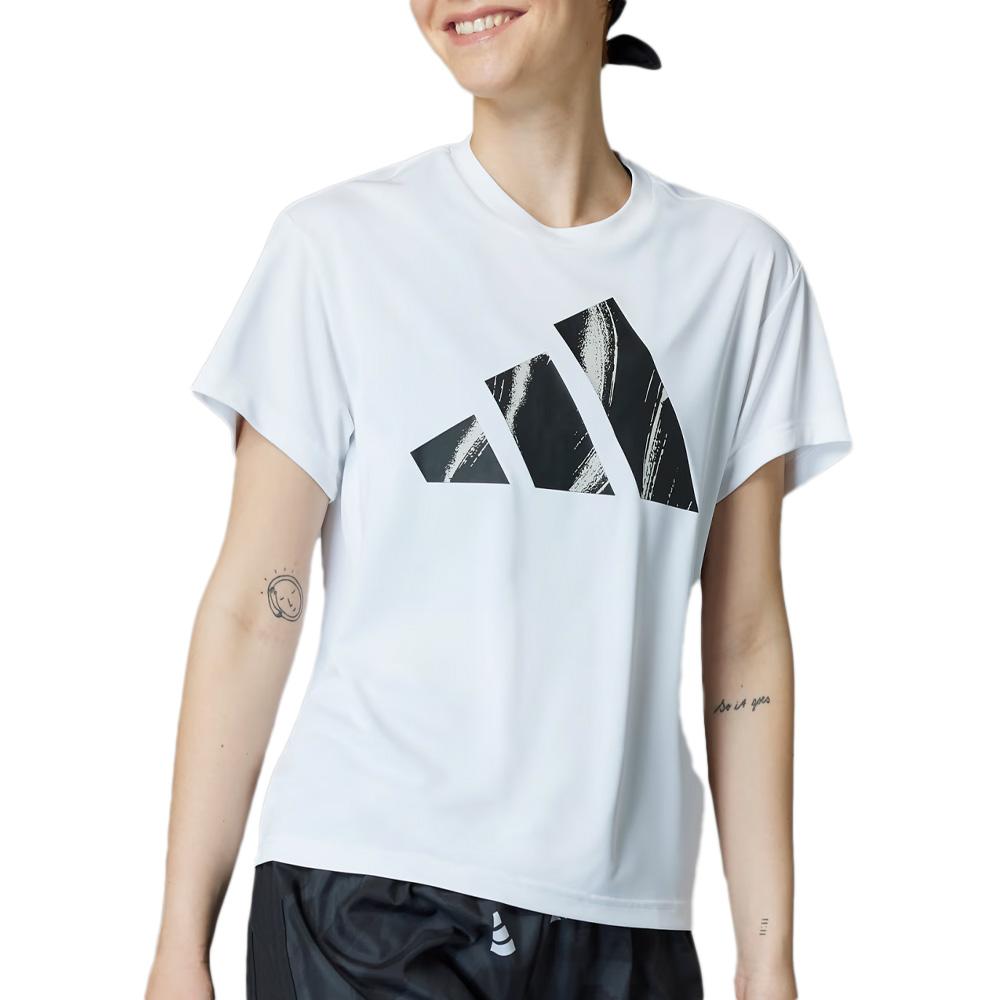 T-Shirt Blanc Femme Adidas Run It pas cher