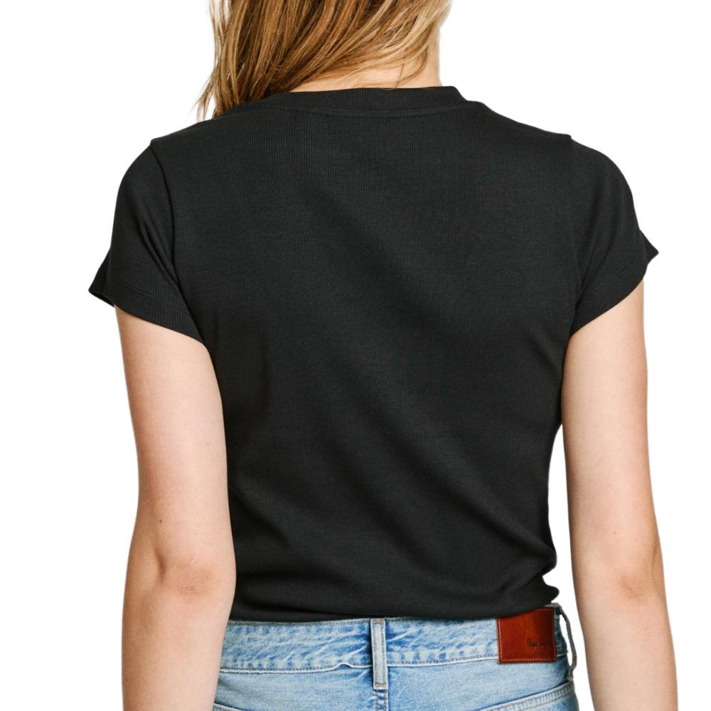 T-Shirt Noir Femme Pepe jeans PL506037 vue 2