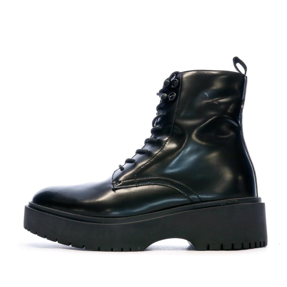 Chaussure femme noir brillant sale