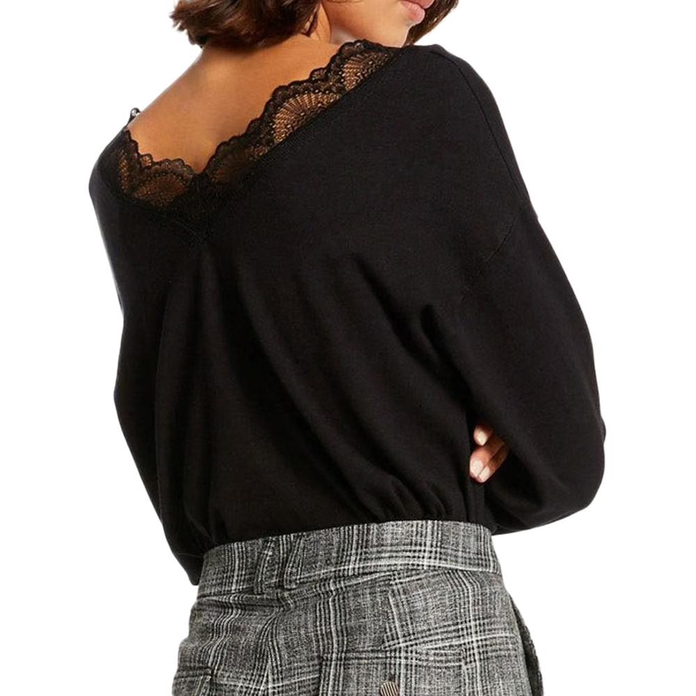 Pull Noir Femme Morgan Mjib vue 2