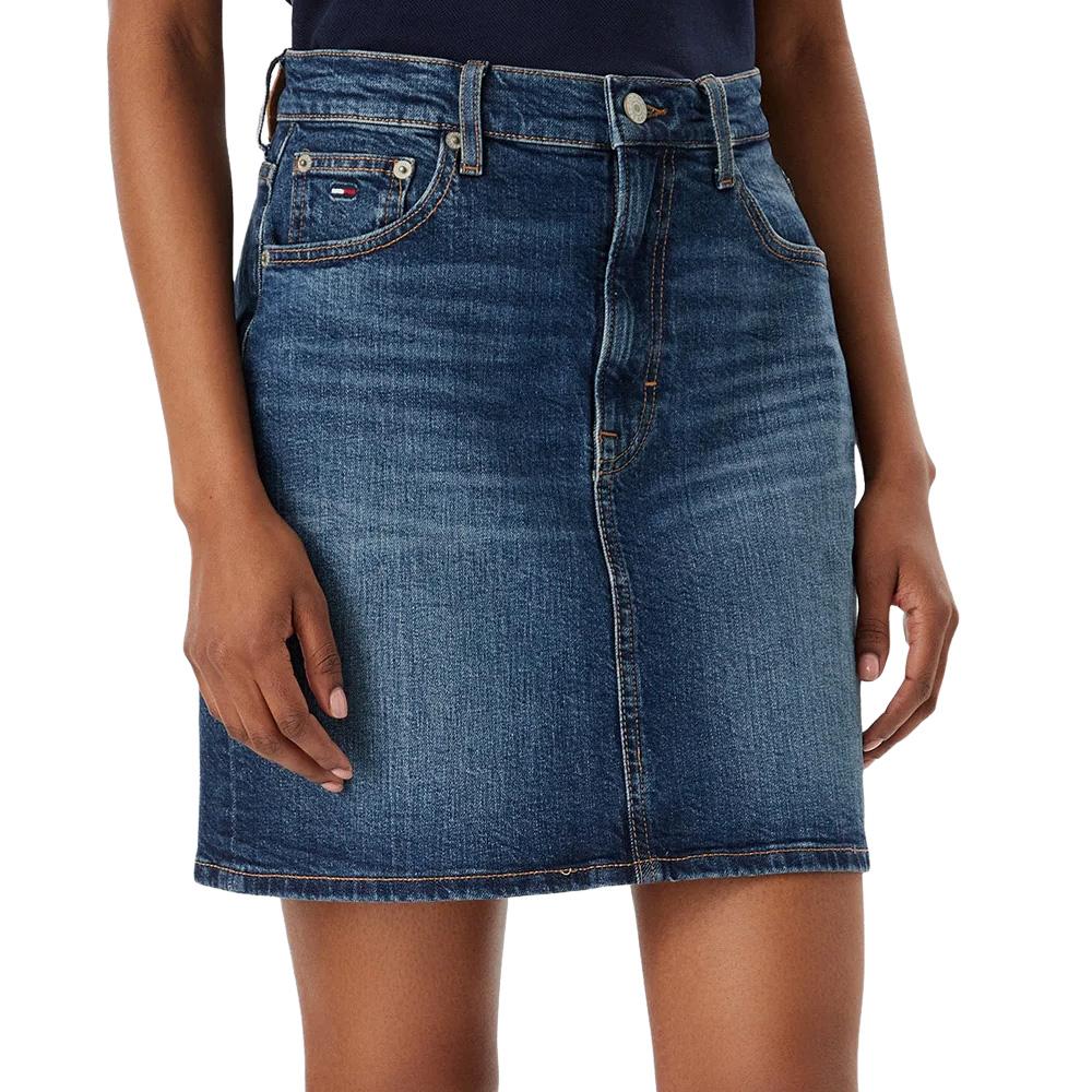 Jupe en Jean Bleu Femme Tommy Hilfiger Mom pas cher
