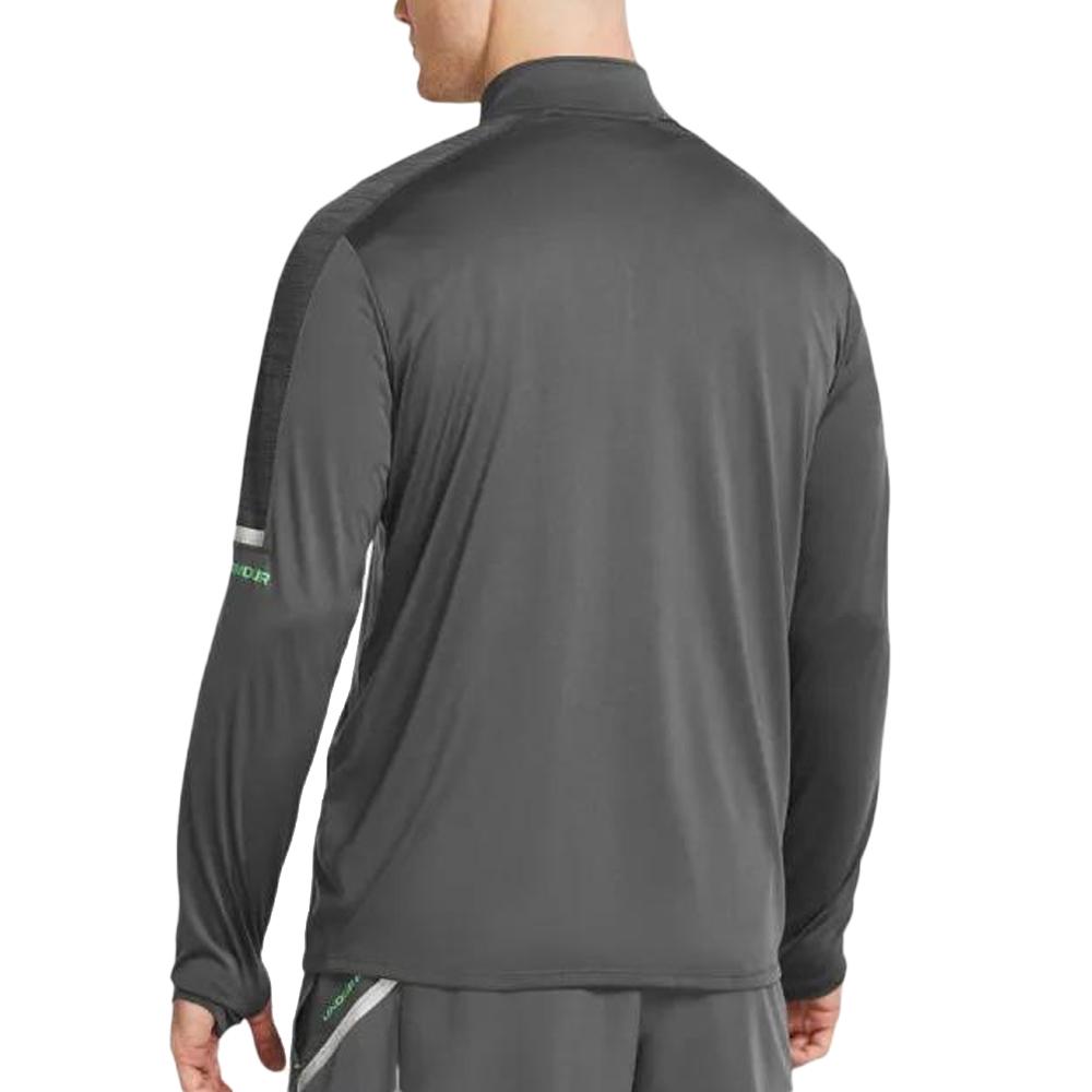 Sweat 1/4 gris/vert Homme Under Armour Core+ Tech vue 2