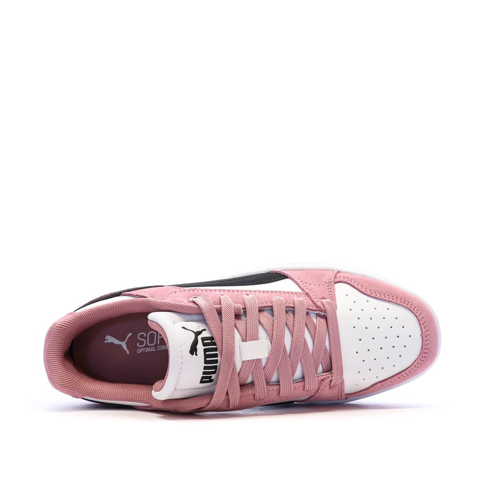Baskets Blanches/Roses/Noires Femme Puma Rebound Low vue 4