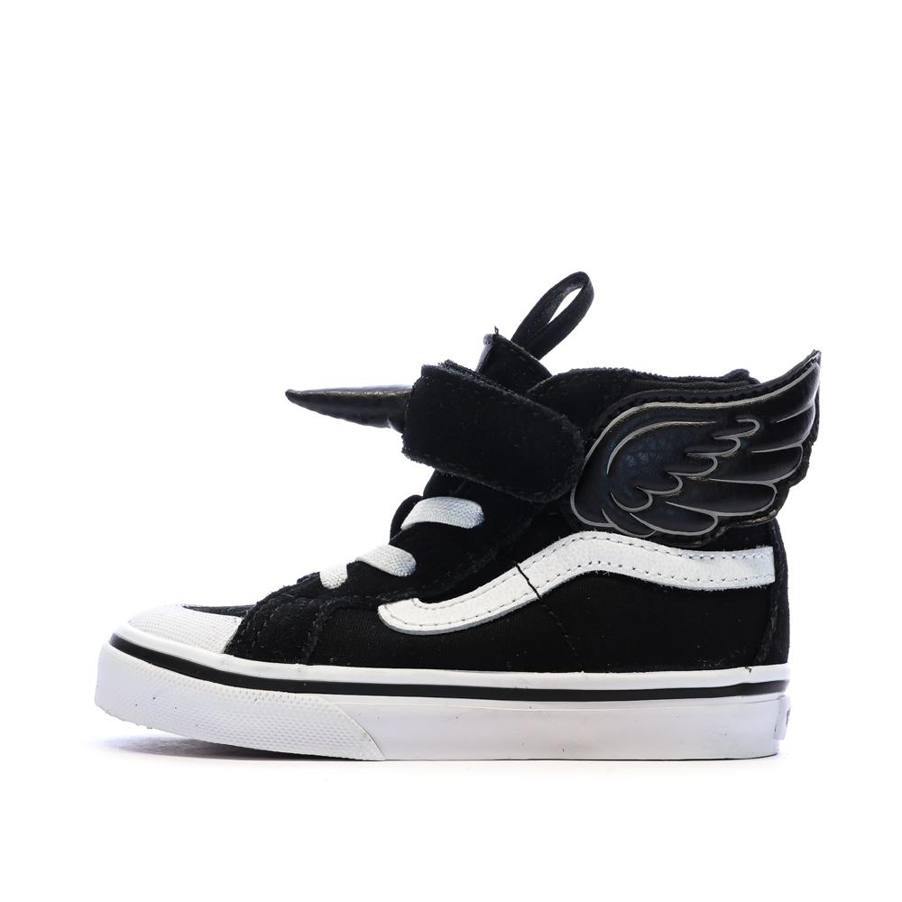 Baskets Noires/Blanches Enfant Vans Flying Sk8-hi pas cher