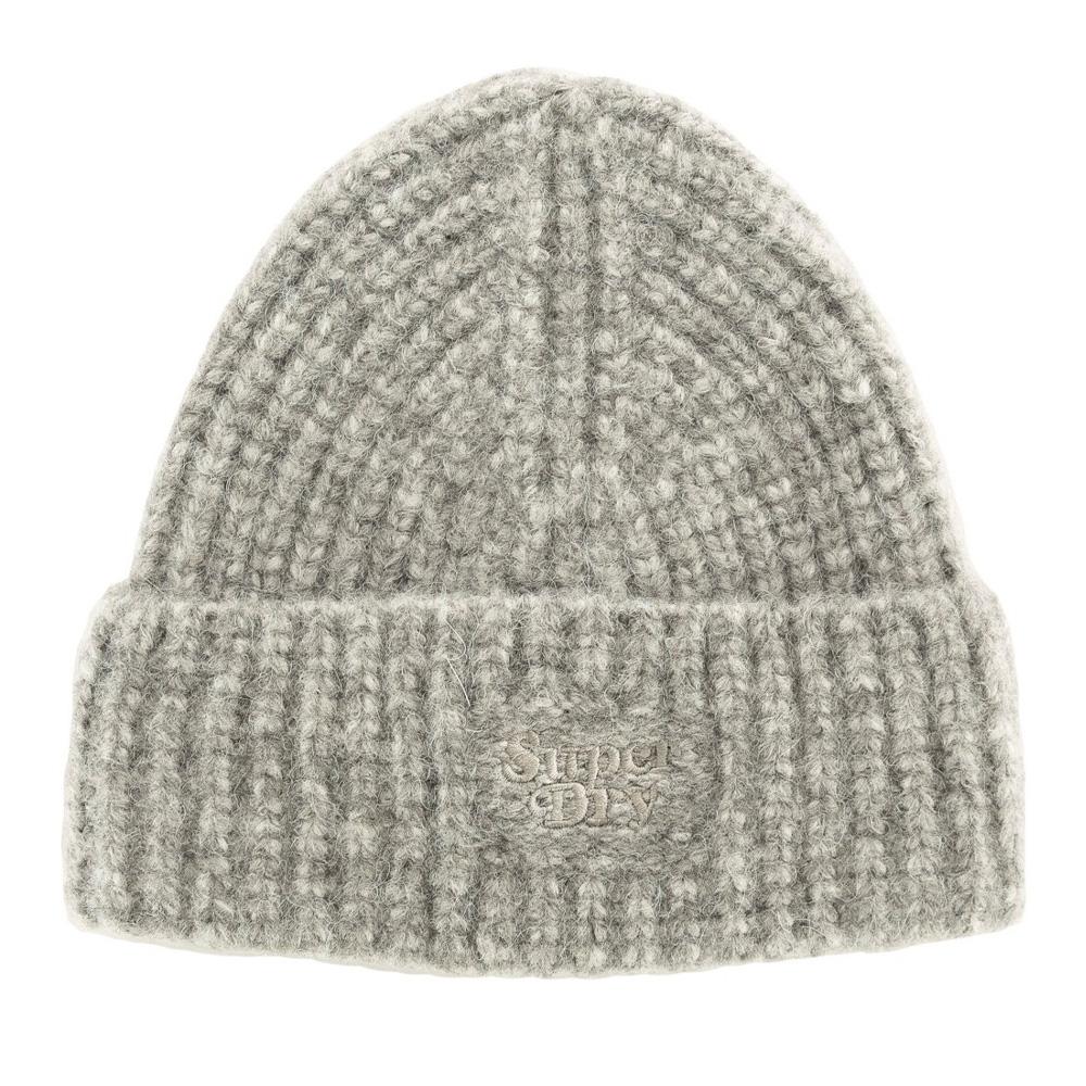 Bonnet Gris Clair Femme Superdry Rib Knit Beanie pas cher