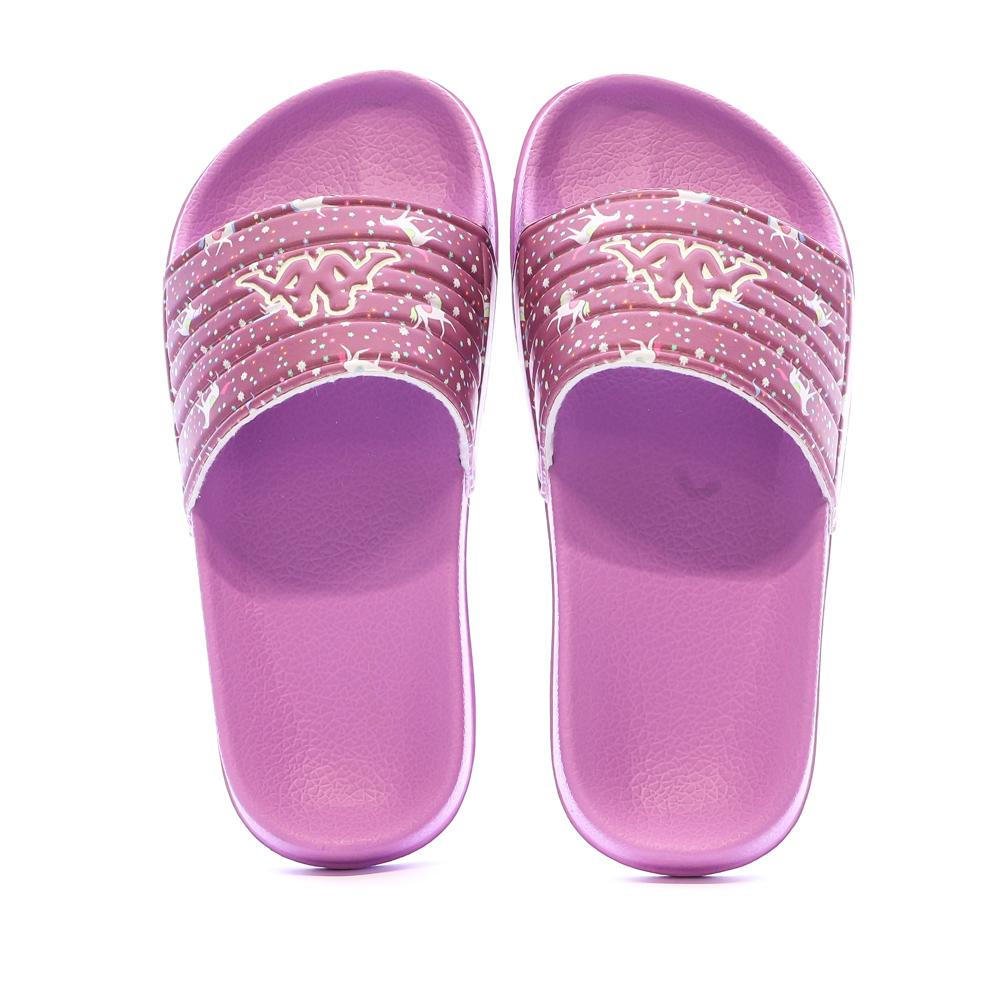 Claquettes Rose Licorne Fille Kappa Logo Sartwog vue 3
