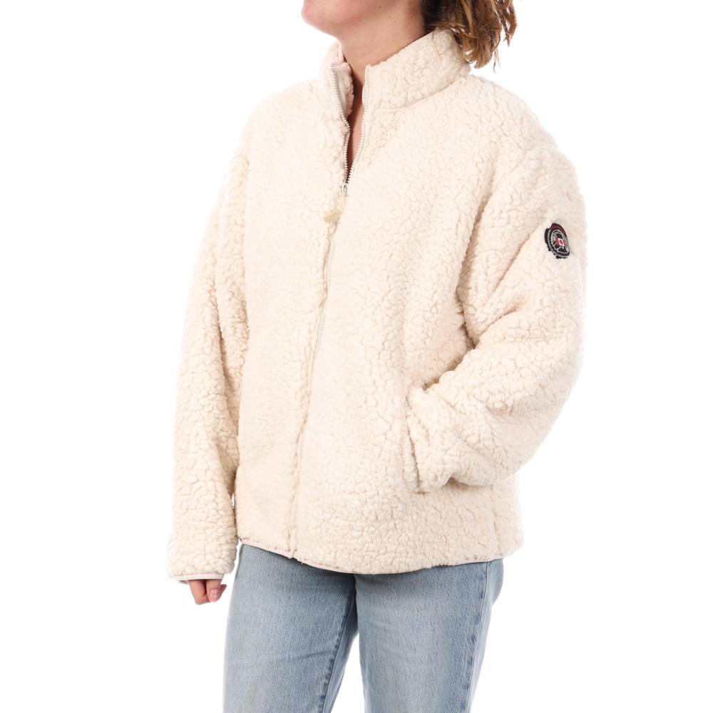 Veste Sherpa Écru Femme Full Compagnie des Amériques Zip pas cher
