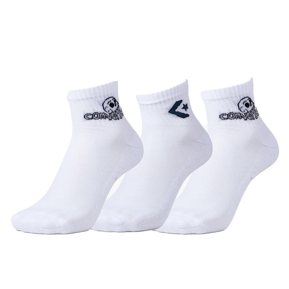 3x Paires de Chaussettes Blanches Homme Converse S7021462 pas cher