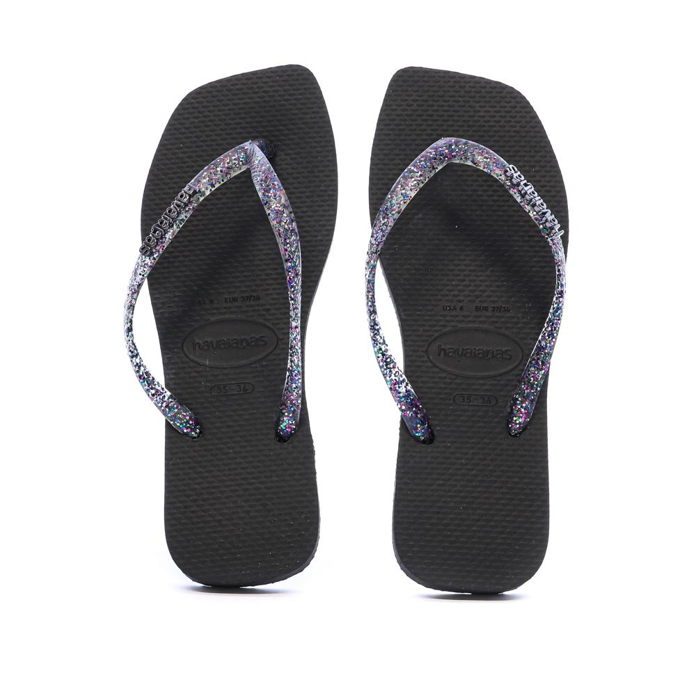 Tongs Noires Femme Havaianas Hav Square Logo Met vue 3
